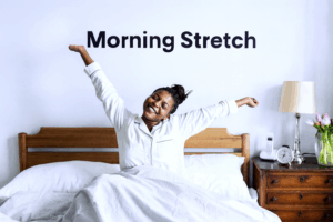 Woman doing a morning stretch